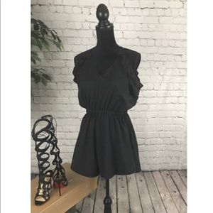 Black cold shoulder romper